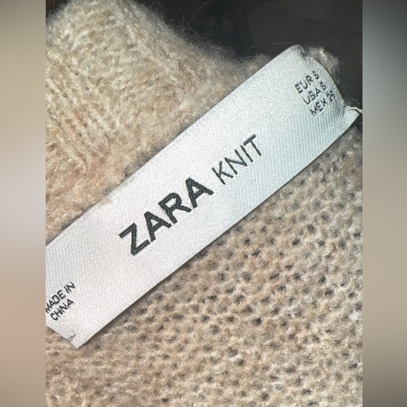 ZARA Knit Net Sweater | Neutral Beige | Relaxed Fit Small oversized sweater🤎 - Picture 3 of 6